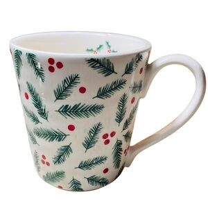 Sur La Table Holiday Christmas Coffee Cocoa Mug with Festive Berries Spruce 16oz